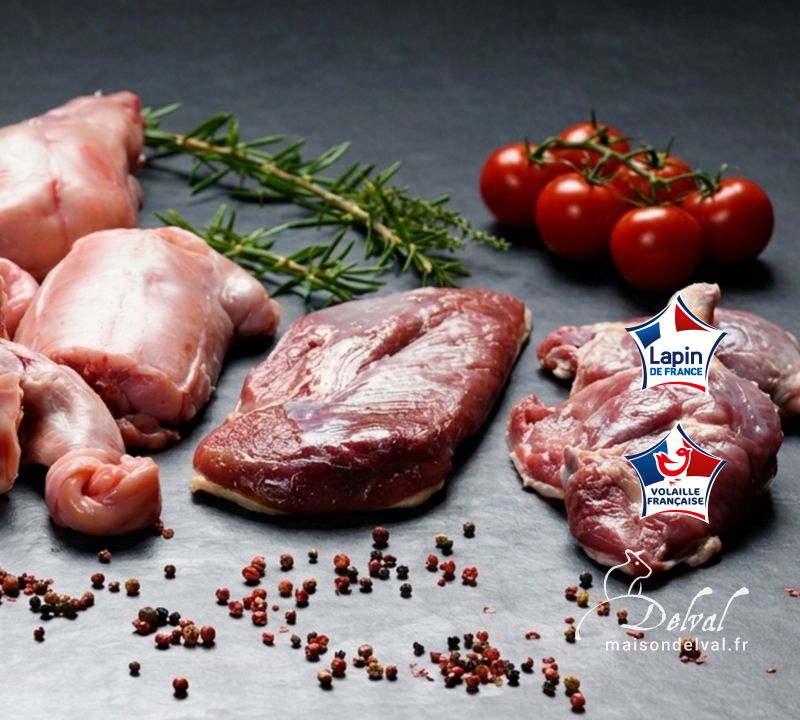 Maison Delval - Boucherie-Charcuterie en ligne - Sélection de viandes de canard, de caille et de lapin traditionnelles