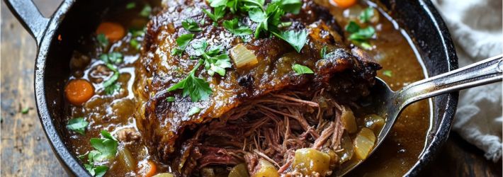 Maison Delval - Recettes - Épaule d'agneau braisée sept heures au vin blanc