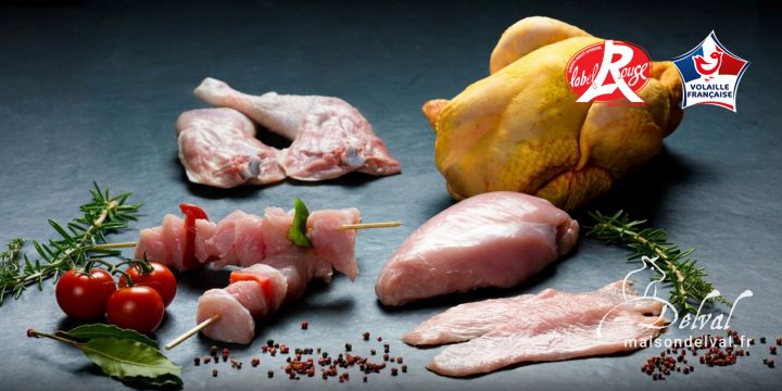 Maison Delval - Boucherie-Charcuterie en ligne - Sélection de viandes de poulet et de dinde traditionnelles et Label Rouge