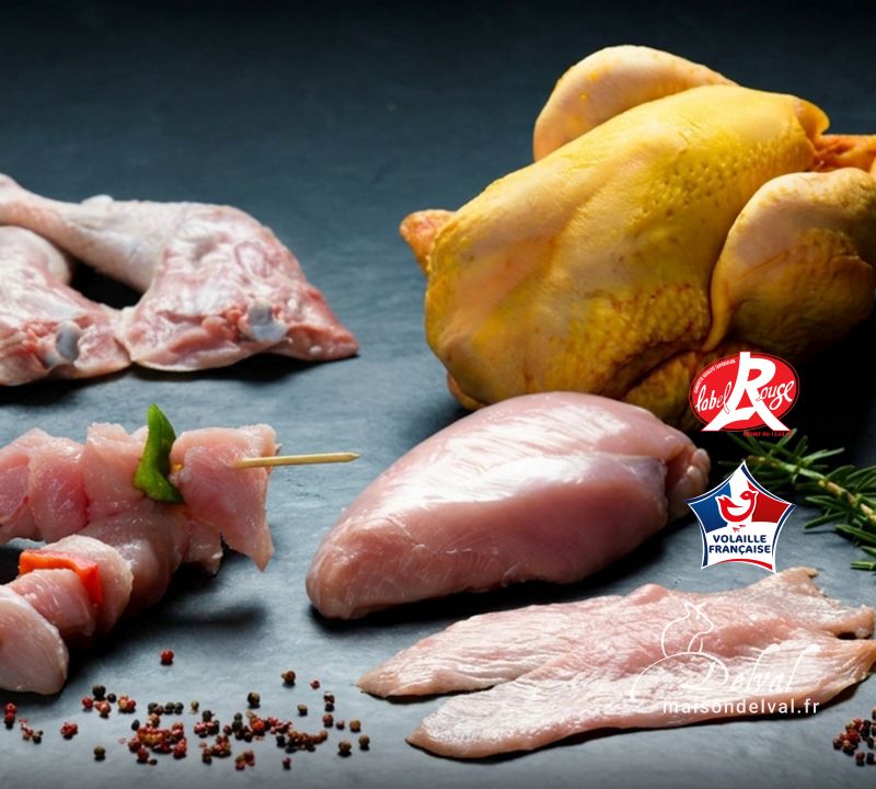 Maison Delval - Boucherie-Charcuterie en ligne - Sélection de viandes de poulet et de dinde traditionnelles et Label Rouge