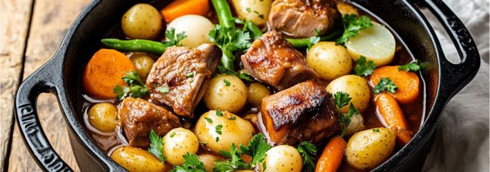Maison Delval - Recettes - Navarin d'agneau printanier aux petits légumes