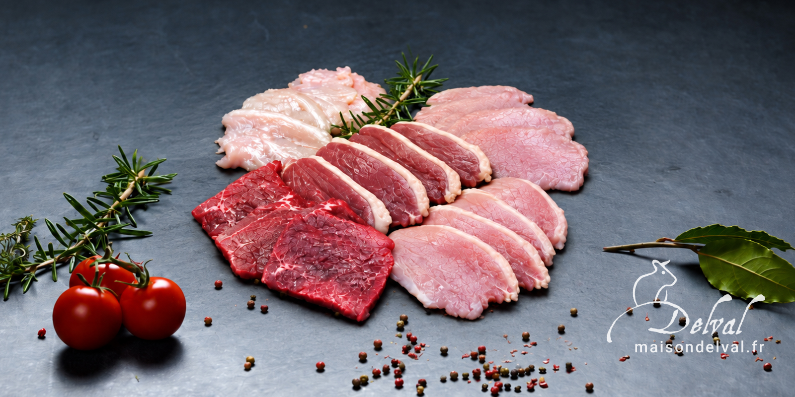 Maison Delval - Boucherie-Charcuterie en ligne - Paniers pierrades classiques et prestige prêt à griller pour 4 à 10 personnes