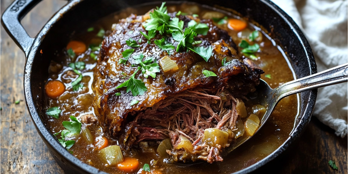 Maison Delval - Recettes - Épaule d'agneau braisée sept heures au vin blanc