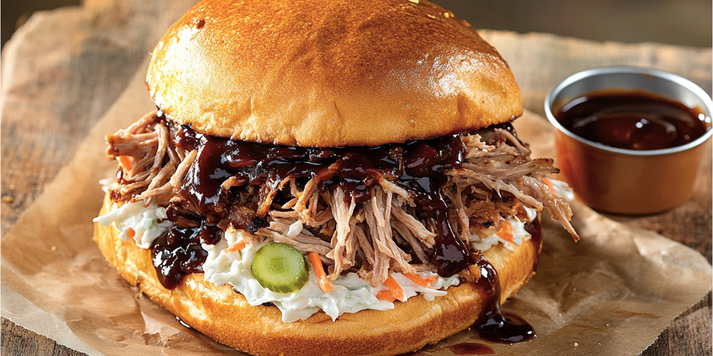 Maison Delval - Recettes - Épaule de porc effilochée (pulled pork) en sandwich