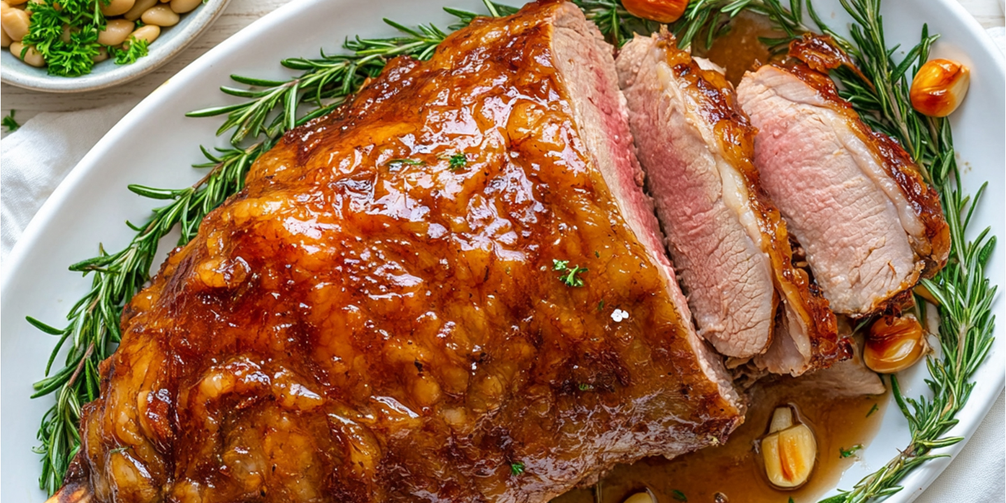 Maison Delval - Recettes - Gigot d'agneau rôti à l'ail et au romarin