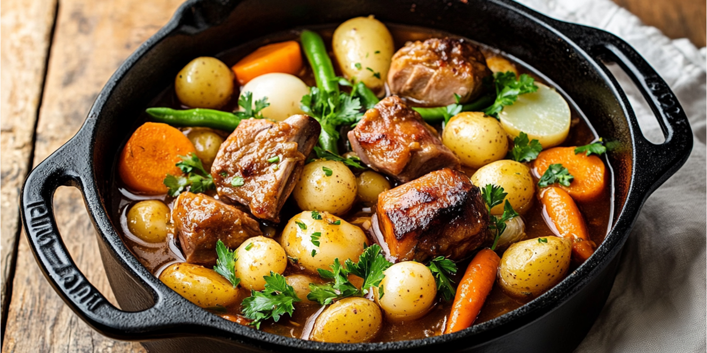 Maison Delval - Recettes - Navarin d'agneau printanier aux petits légumes
