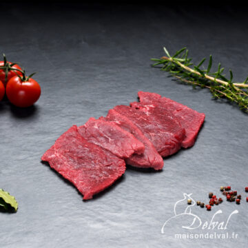 Maison Delval - Viande de bœuf tranchée pour Pierrade : Poire, Rumsteck, Merlan
