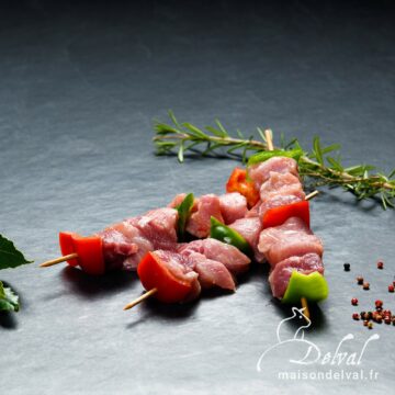 Maison Delval - Brochette de porc Bleu Blanc Cœur