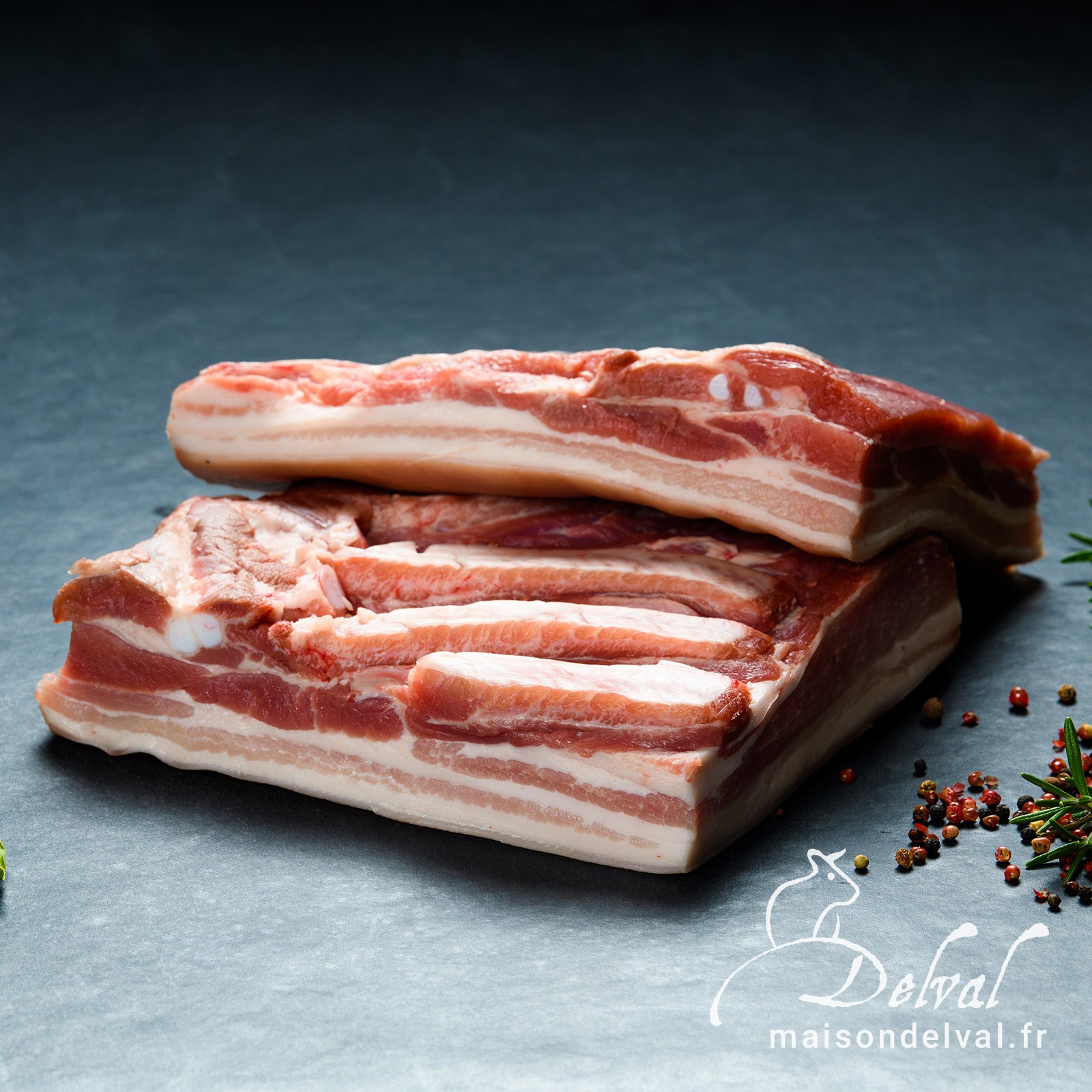 Maison Delval - Poitrine de porc Bleu Blanc Cœur