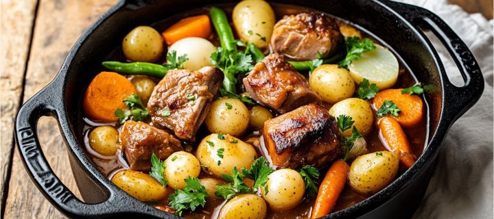 Maison Delval - Recettes - Navarin d'agneau printanier aux petits légumes