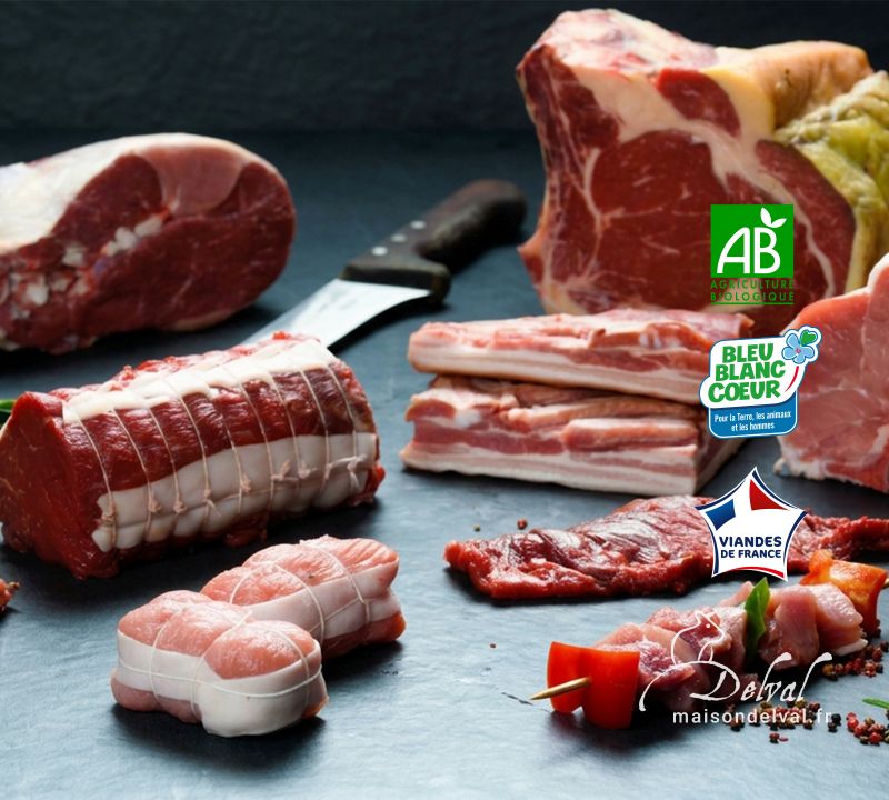 Maison Delval - Boucherie-Charcuterie en ligne - Sélection de viandes traditionnelles, bio et Bleu Blanc Cœur