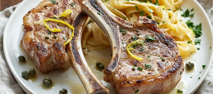 Maison Delval - Recettes - Côte de veau à la poêle, jus de citron et câpres