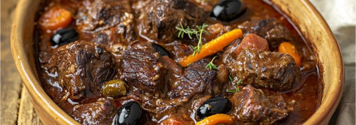 Maison Delval - Recettes - Daube provençale de jumeau aux olives et à l'orange