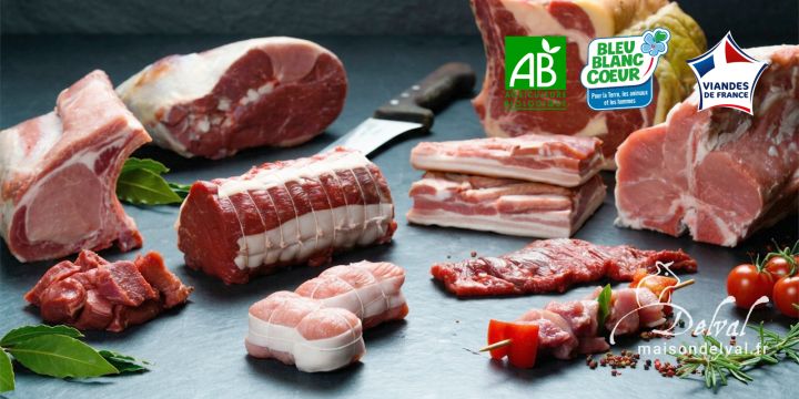 Maison Delval - Boucherie-Charcuterie en ligne - Sélection de viandes traditionnelles, bio et Bleu Blanc Cœur